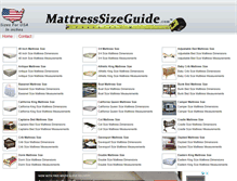 Tablet Screenshot of mattresssizeguide.com